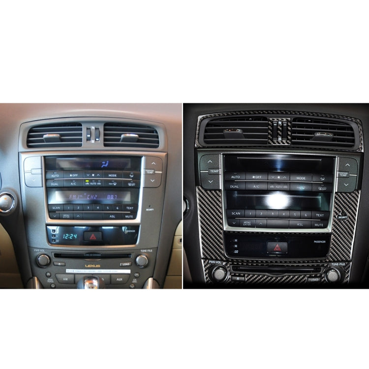 Car Carbon Fiber Middle Air Outlet Decorative Sticker for Lexus IS250 300 350C 2006-2012, Left and Right Drive Universal, Middle Air Outlet