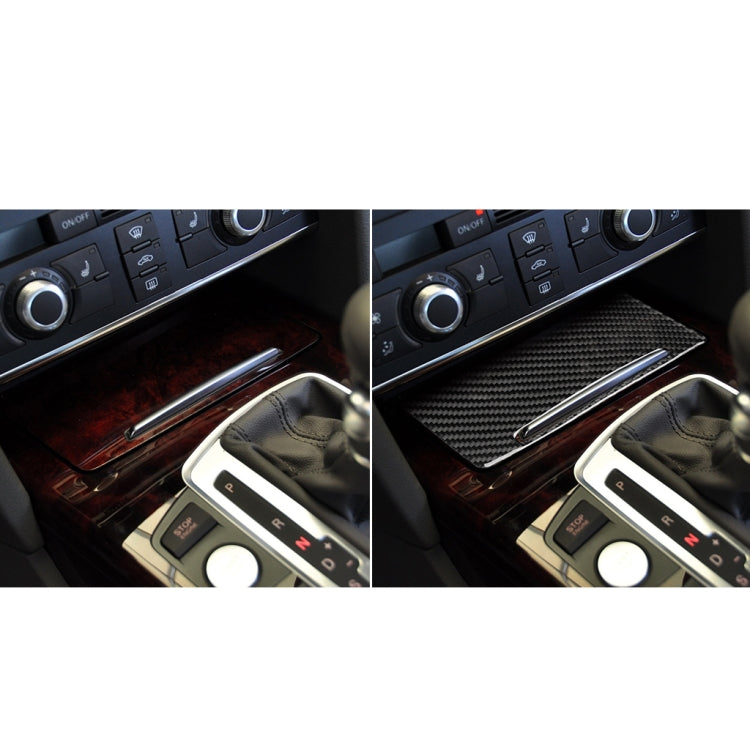 Car Carbon Fiber Storage Cover Decorative Sticker for Audi A6 2005-2011, Left Drive, Storage Cover, Left Drive