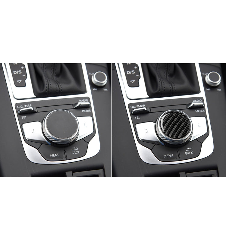 Car Carbon Fiber Central Control Knob Decorative Sticker for Audi A3 / A4L 2014-2019, Left and Right Drive Universal, Central Control Knob