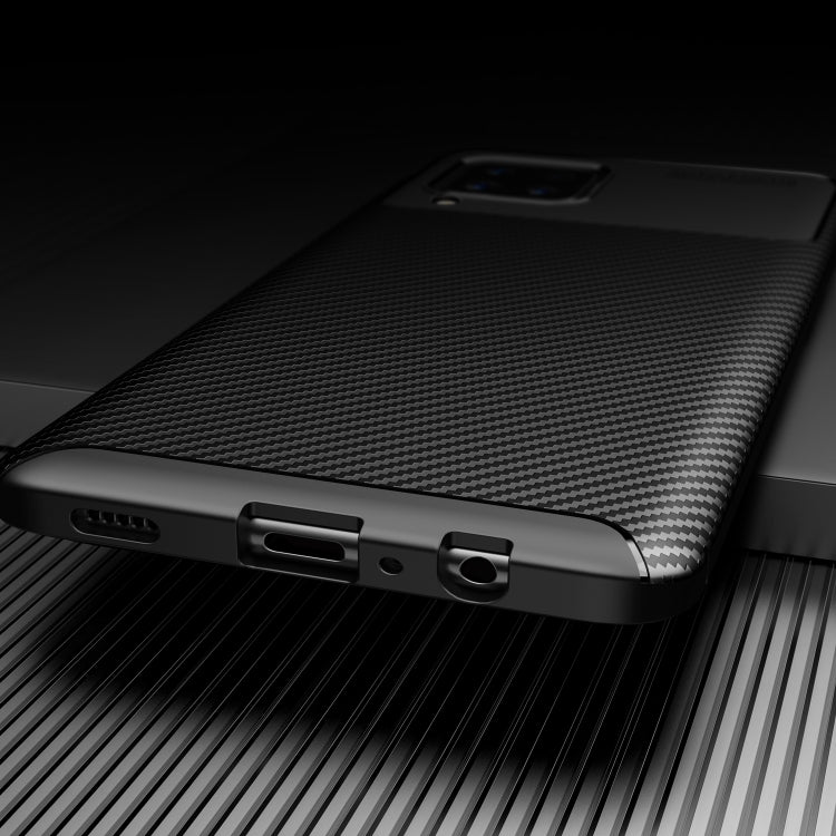 Carbon Fiber Texture Shockproof TPU Case, For Samsung Galaxy A12