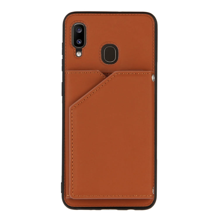 Skin Feel PU + TPU + PC Back Cover Shockproof Case with Card Slots & Holder & Photo Frame, For Samsung Galaxy A20 & A30, For Samsung Galaxy A31, For Samsung Galaxy A51, For Samsung Galaxy M51, For Samsung Galaxy M80s & A91, For Samsung Galaxy S20+