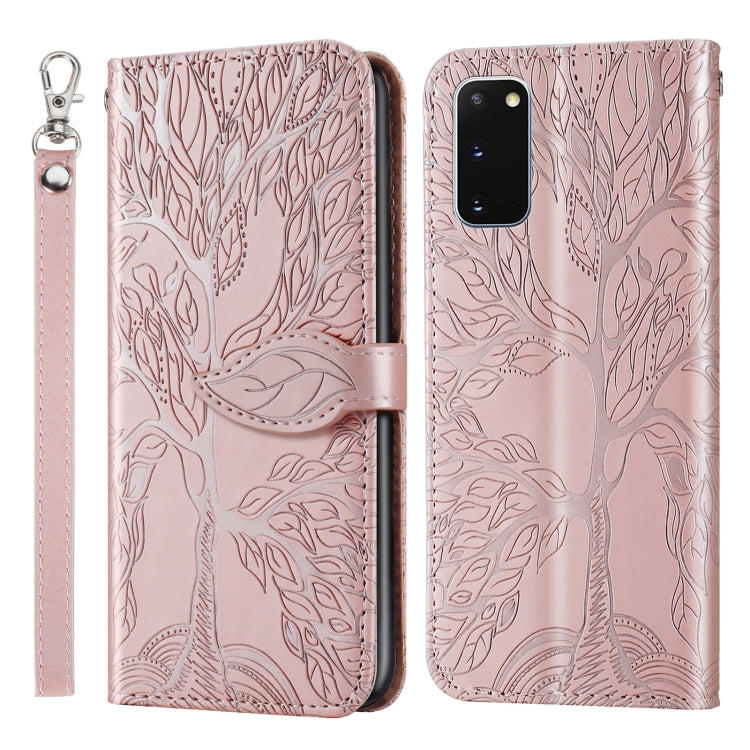 Life of Tree Embossing Pattern Horizontal Flip Leather Case with Holder & Card Slot & Wallet & Photo Frame & Lanyard