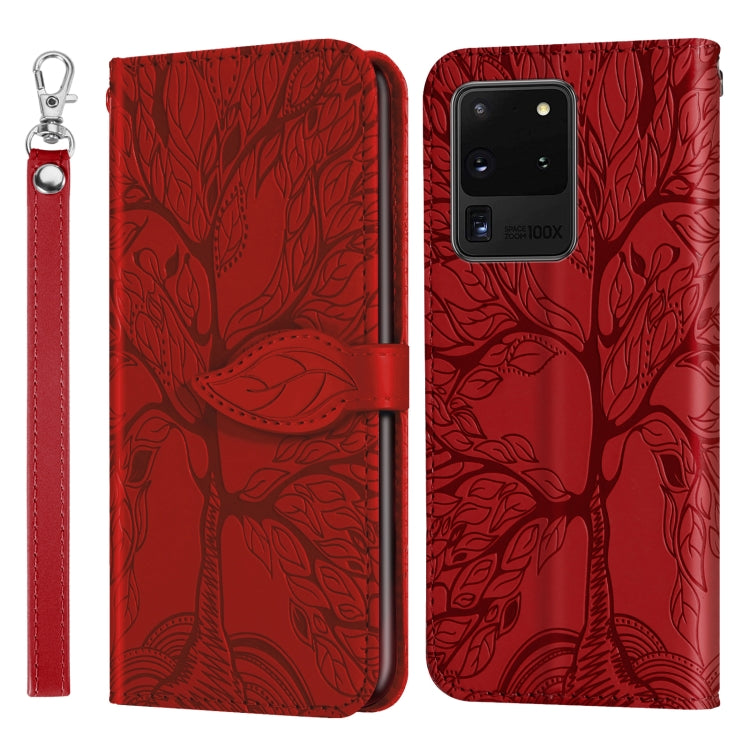 Life of Tree Embossing Pattern Horizontal Flip Leather Case with Holder & Card Slot & Wallet & Photo Frame & Lanyard