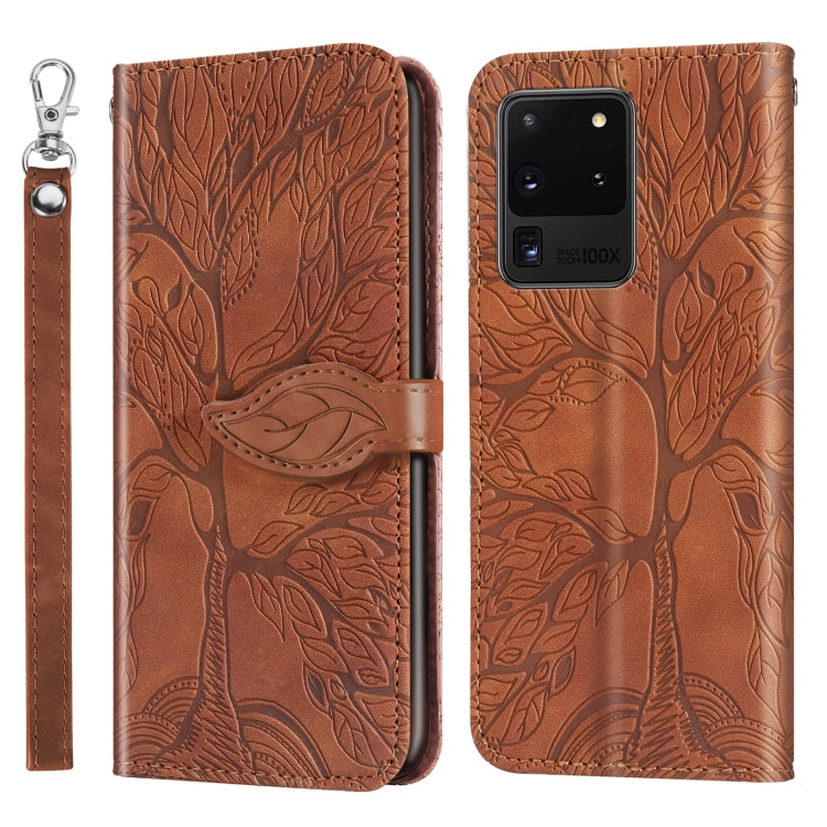 Life of Tree Embossing Pattern Horizontal Flip Leather Case with Holder & Card Slot & Wallet & Photo Frame & Lanyard
