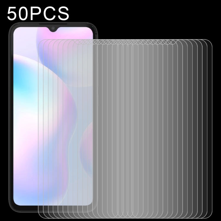 For Xiaomi Redmi 10A / 9A / 9A Sport / 9C / 9C NFC / Poco C31 / 9 Acitve 50 PCS 0.26mm 9H 2.5D Tempered Glass Film