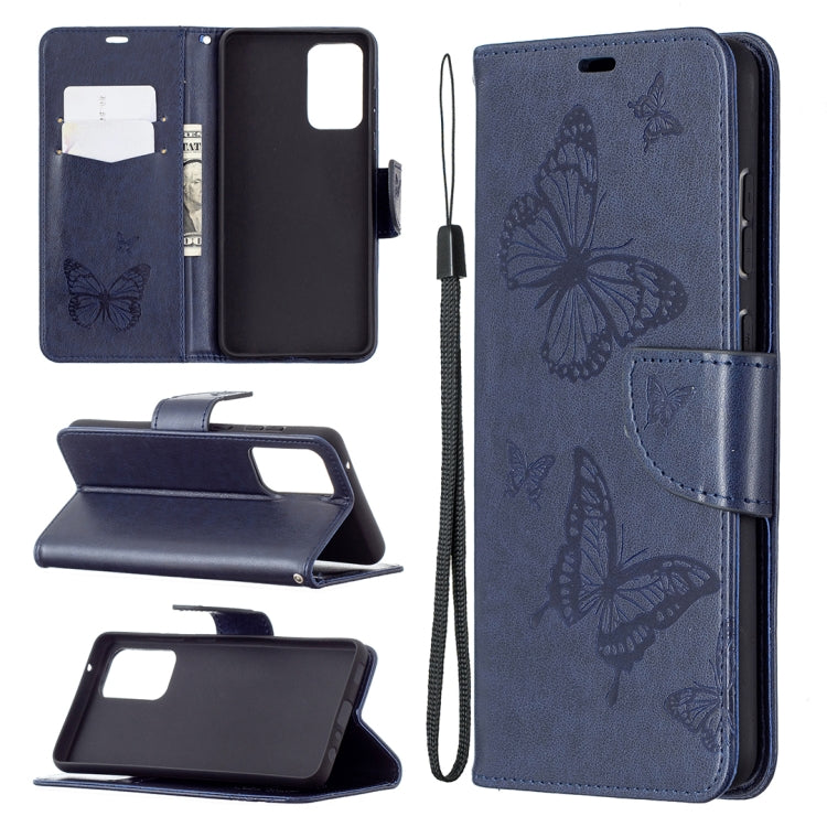Embossing Two Butterflies Pattern Horizontal Flip PU Leather Case with Holder & Card Slot & Wallet & Lanyard, For Samsung Galaxy A32 5G, For Samsung Galaxy A52 5G / 4G, For Samsung Galaxy A72 5G / 4G, For Xiaomi Poco M3, For Samsung Galaxy A72 5G / 4G 5G