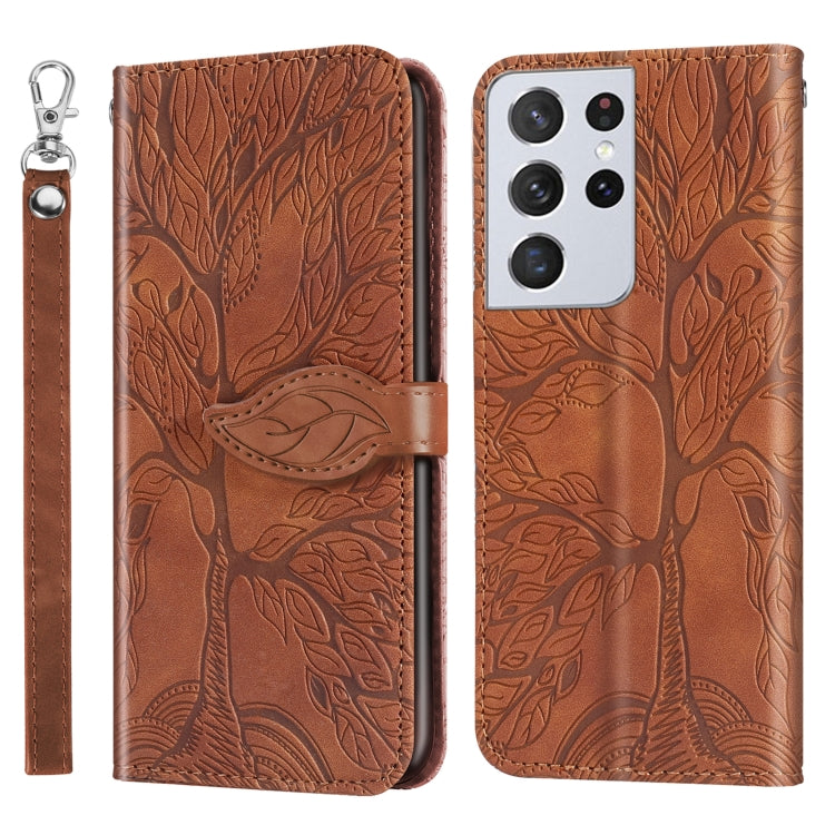 Life of Tree Embossing Pattern Horizontal Flip Leather Case with Holder & Card Slot & Wallet & Photo Frame & Lanyard