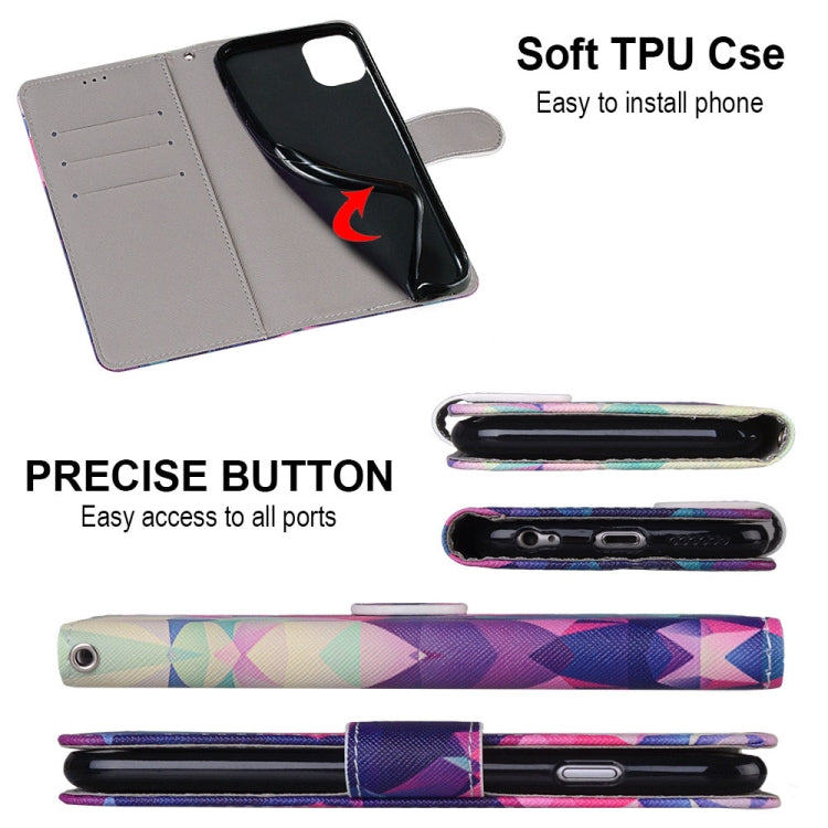 Coloured Drawing Cross Texture Horizontal Flip PU Leather Case with Holder & Card Slots & Wallet & Lanyard