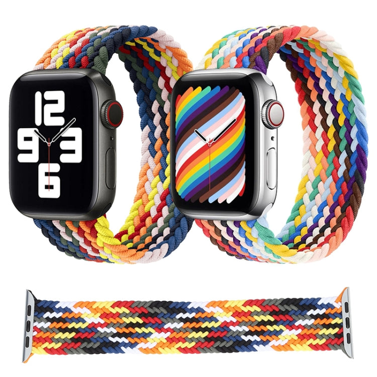 Rainbow Braided Single Loop Replacement Watchbands, Size: L 165mm For Apple Watch Series 6 & SE & 5 & 4 44mm / 3 & 2 & 1 42mm