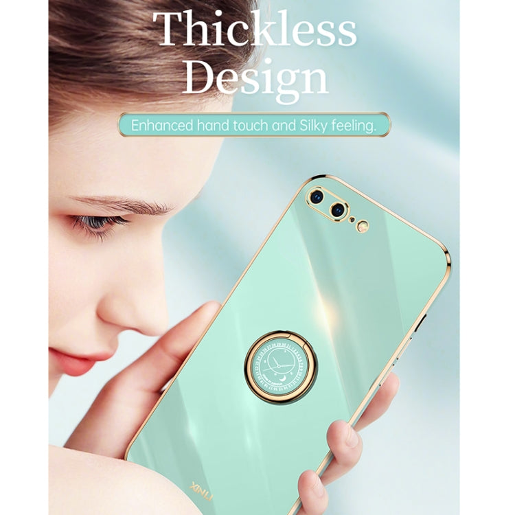 XINLI Straight Edge 6D Electroplate TPU Phone Case with Ring Holder, For iPhone 6 / 6s, For iPhone 6 Plus / 6s Plus, For iPhone 8 Plus / 7 Plus, For iPhone SE 2022 / SE 2020 / 8 / 7, For iPhone 11, For iPhone 11 Pro