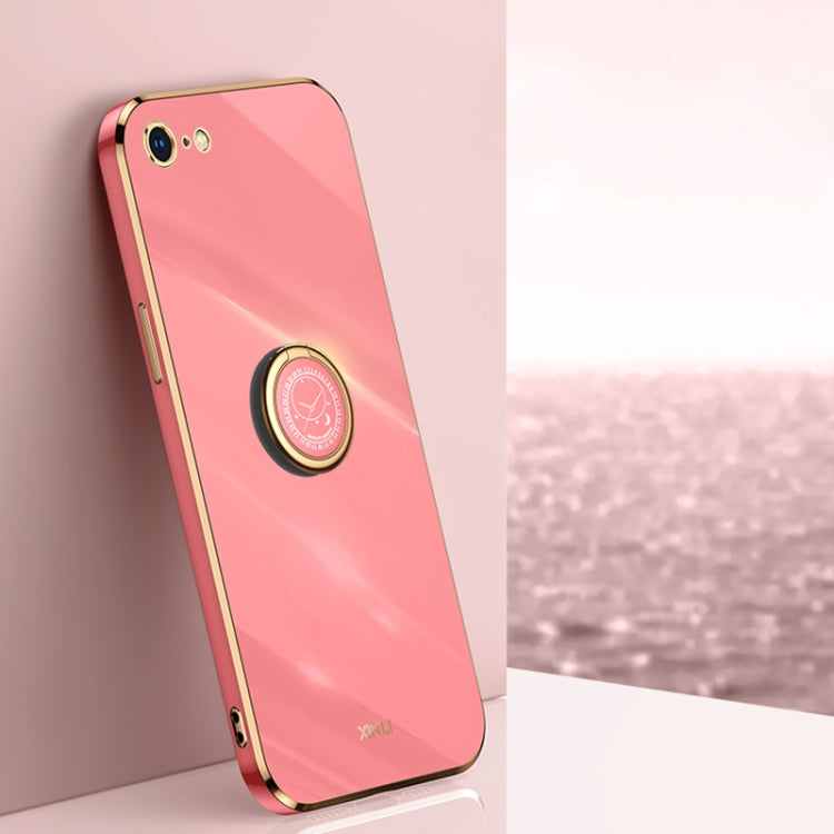 XINLI Straight Edge 6D Electroplate TPU Phone Case with Ring Holder, For iPhone 6 / 6s, For iPhone 6 Plus / 6s Plus, For iPhone 8 Plus / 7 Plus, For iPhone SE 2022 / SE 2020 / 8 / 7, For iPhone 11, For iPhone 11 Pro