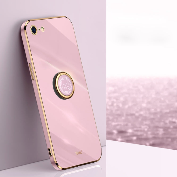 XINLI Straight Edge 6D Electroplate TPU Phone Case with Ring Holder, For iPhone 6 / 6s, For iPhone 6 Plus / 6s Plus, For iPhone 8 Plus / 7 Plus, For iPhone SE 2022 / SE 2020 / 8 / 7, For iPhone 11, For iPhone 11 Pro