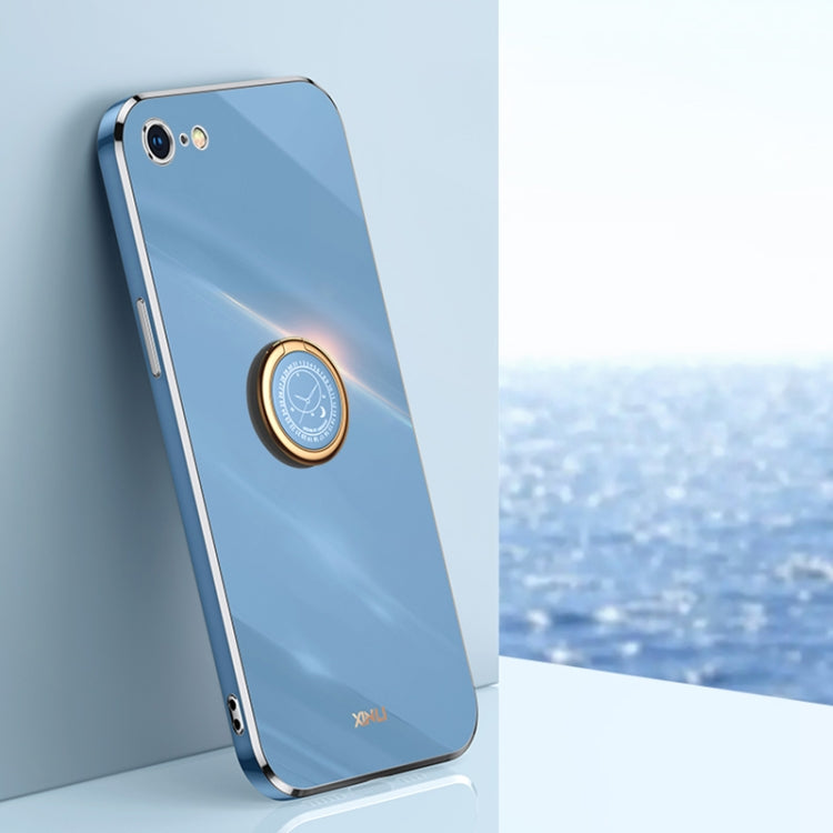 XINLI Straight Edge 6D Electroplate TPU Phone Case with Ring Holder, For iPhone 6 / 6s, For iPhone 6 Plus / 6s Plus, For iPhone 8 Plus / 7 Plus, For iPhone SE 2022 / SE 2020 / 8 / 7, For iPhone 11, For iPhone 11 Pro