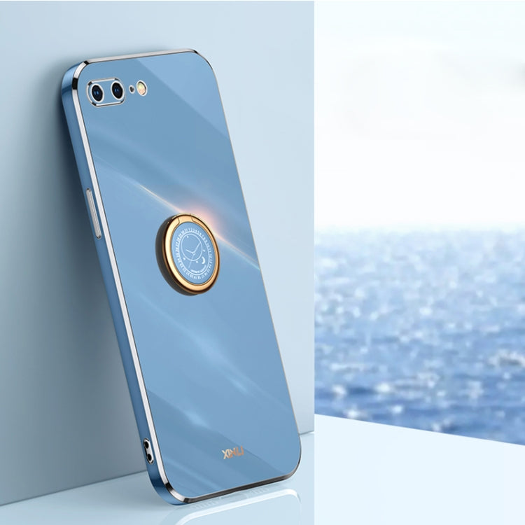 XINLI Straight Edge 6D Electroplate TPU Phone Case with Ring Holder, For iPhone 6 / 6s, For iPhone 6 Plus / 6s Plus, For iPhone 8 Plus / 7 Plus, For iPhone SE 2022 / SE 2020 / 8 / 7, For iPhone 11, For iPhone 11 Pro