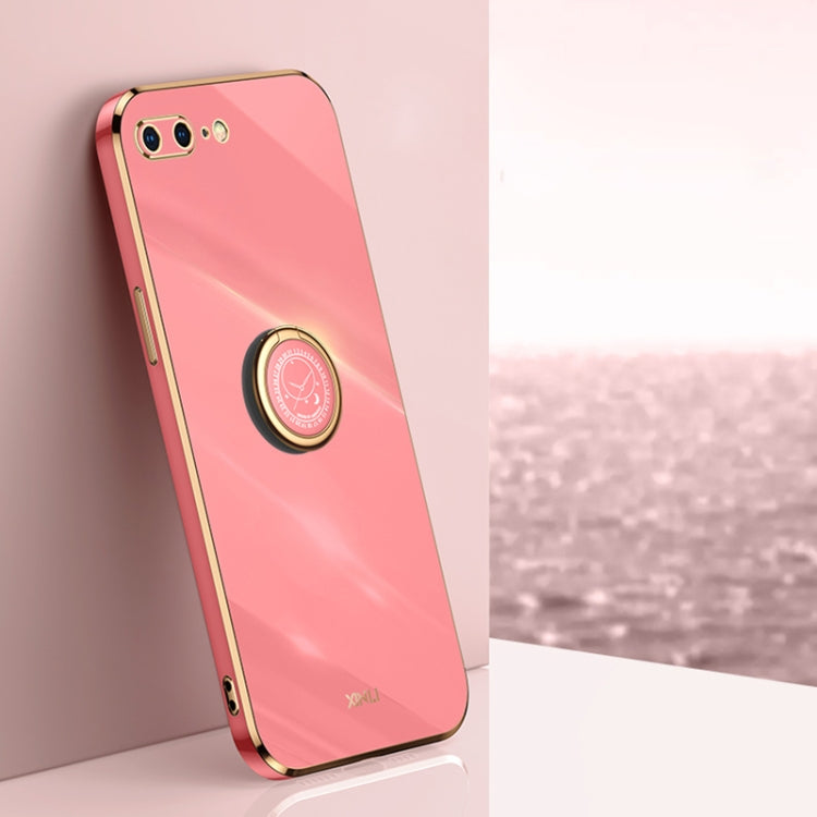 XINLI Straight Edge 6D Electroplate TPU Phone Case with Ring Holder, For iPhone 6 / 6s, For iPhone 6 Plus / 6s Plus, For iPhone 8 Plus / 7 Plus, For iPhone SE 2022 / SE 2020 / 8 / 7, For iPhone 11, For iPhone 11 Pro