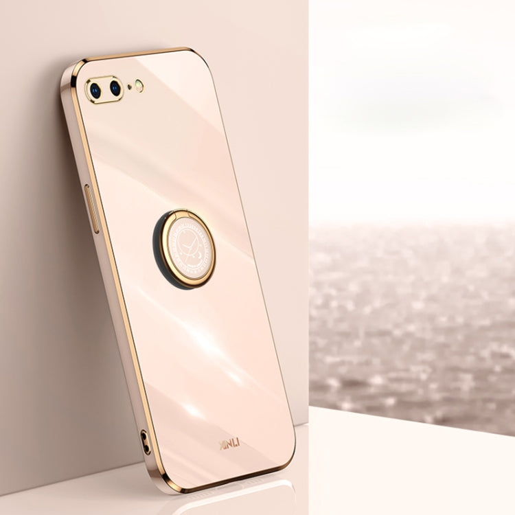 XINLI Straight Edge 6D Electroplate TPU Phone Case with Ring Holder, For iPhone 6 / 6s, For iPhone 6 Plus / 6s Plus, For iPhone 8 Plus / 7 Plus, For iPhone SE 2022 / SE 2020 / 8 / 7, For iPhone 11, For iPhone 11 Pro