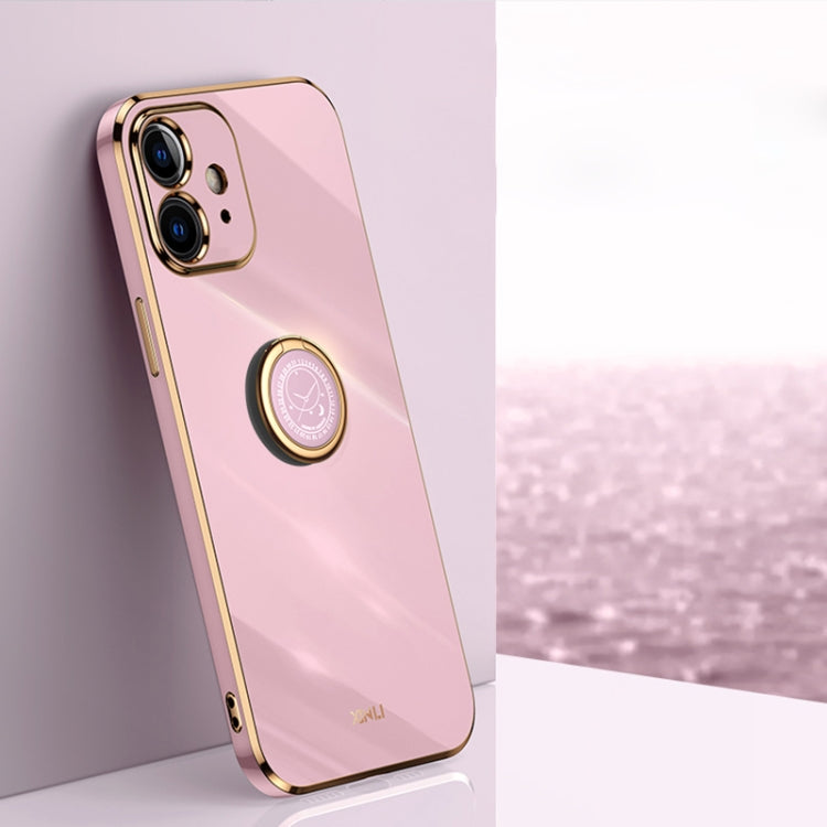 XINLI Straight Edge 6D Electroplate TPU Phone Case with Ring Holder, For iPhone 6 / 6s, For iPhone 6 Plus / 6s Plus, For iPhone 8 Plus / 7 Plus, For iPhone SE 2022 / SE 2020 / 8 / 7, For iPhone 11, For iPhone 11 Pro