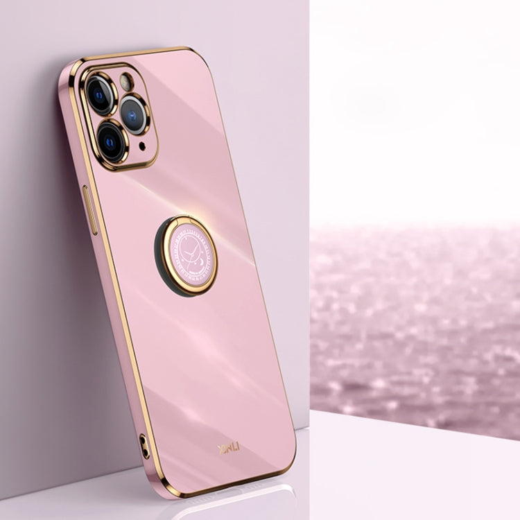 XINLI Straight Edge 6D Electroplate TPU Phone Case with Ring Holder, For iPhone 6 / 6s, For iPhone 6 Plus / 6s Plus, For iPhone 8 Plus / 7 Plus, For iPhone SE 2022 / SE 2020 / 8 / 7, For iPhone 11, For iPhone 11 Pro