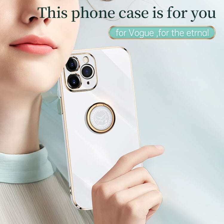 XINLI Straight Edge 6D Electroplate TPU Phone Case with Ring Holder, For iPhone 11 Pro Max, For iPhone 12, For iPhone 12 mini, For iPhone 12 Pro, For iPhone 12 Pro Max, For iPhone X