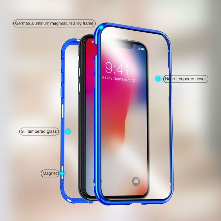 Ultra Slim Double Sides Magnetic Adsorption Angular Frame Tempered Glass Magnet Flip Case