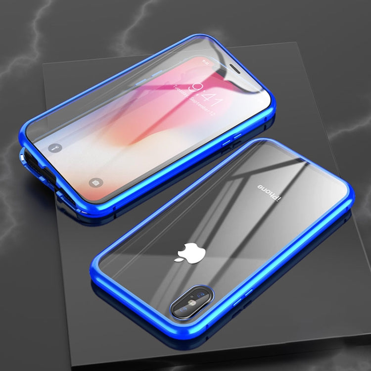 Ultra Slim Double Sides Magnetic Adsorption Angular Frame Tempered Glass Magnet Flip Case