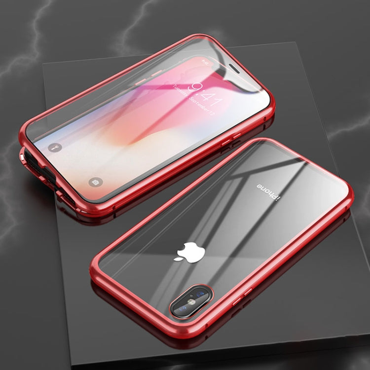 Ultra Slim Double Sides Magnetic Adsorption Angular Frame Tempered Glass Magnet Flip Case