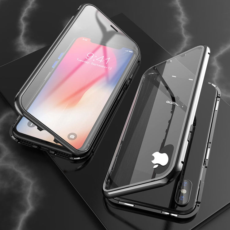 Ultra Slim Double Sides Magnetic Adsorption Angular Frame Tempered Glass Magnet Flip Case