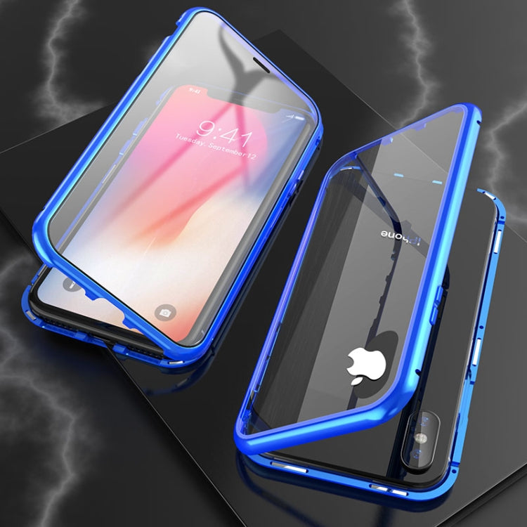 Ultra Slim Double Sides Magnetic Adsorption Angular Frame Tempered Glass Magnet Flip Case