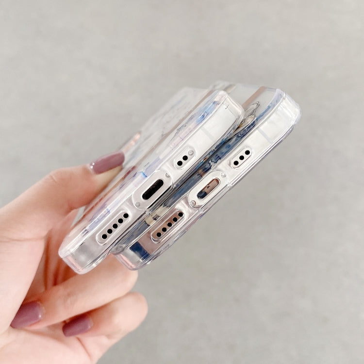 Translucent Electroplating Flower Phone Case, For iPhone 14, For iPhone 14 Pro, For iPhone 14 Plus, For iPhone 14 Pro Max