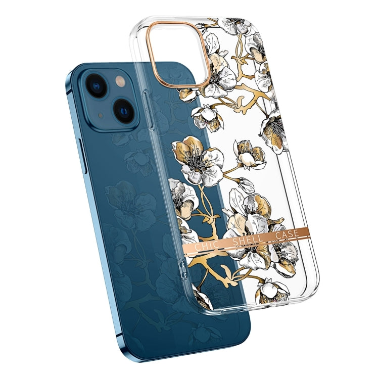Translucent Electroplating Flower Phone Case, For iPhone 14, For iPhone 14 Pro, For iPhone 14 Plus, For iPhone 14 Pro Max