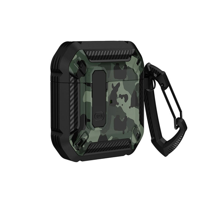 Two-Tone Printed Earphone Case with Switch Lock & Carabiner, For AirPods 1/2, For AirPods Pro, For AirPods 3