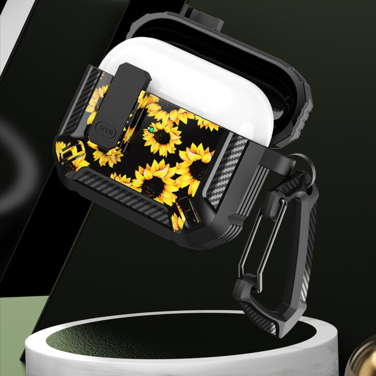 Two-Tone Printed Earphone Case with Switch Lock & Carabiner, For AirPods 1/2, For AirPods Pro, For AirPods 3