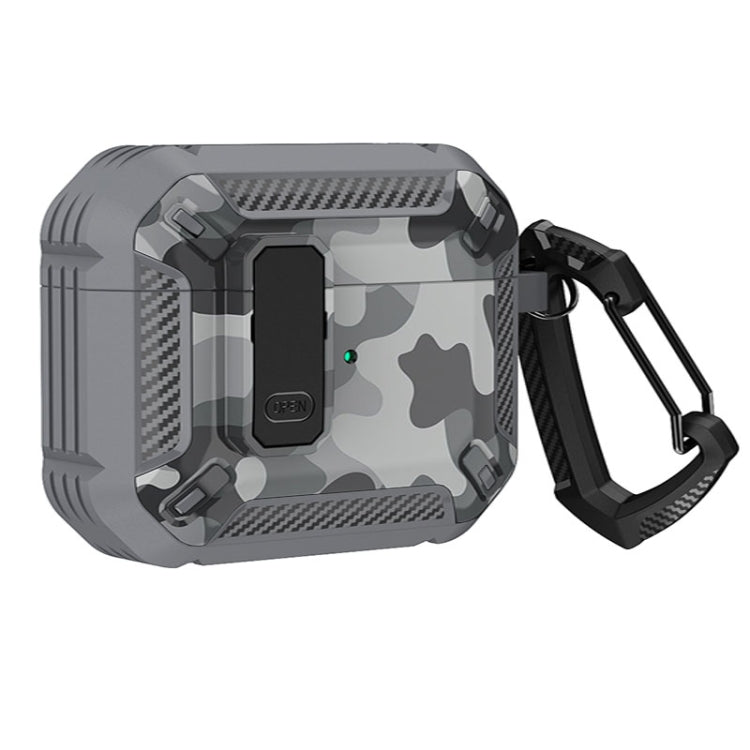 Two-Tone Printed Earphone Case with Switch Lock & Carabiner, For AirPods 1/2, For AirPods Pro, For AirPods 3