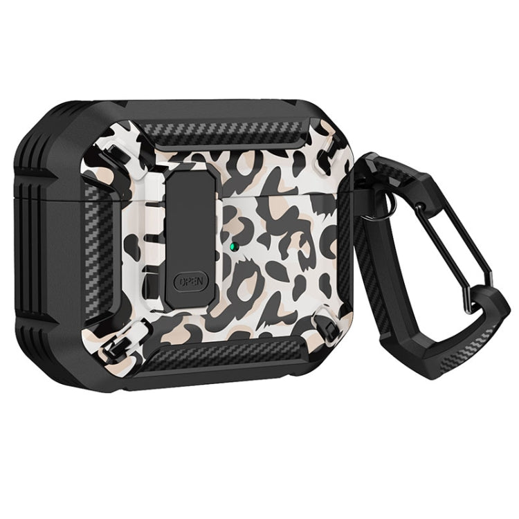 Two-Tone Printed Earphone Case with Switch Lock & Carabiner, For AirPods 1/2, For AirPods Pro, For AirPods 3