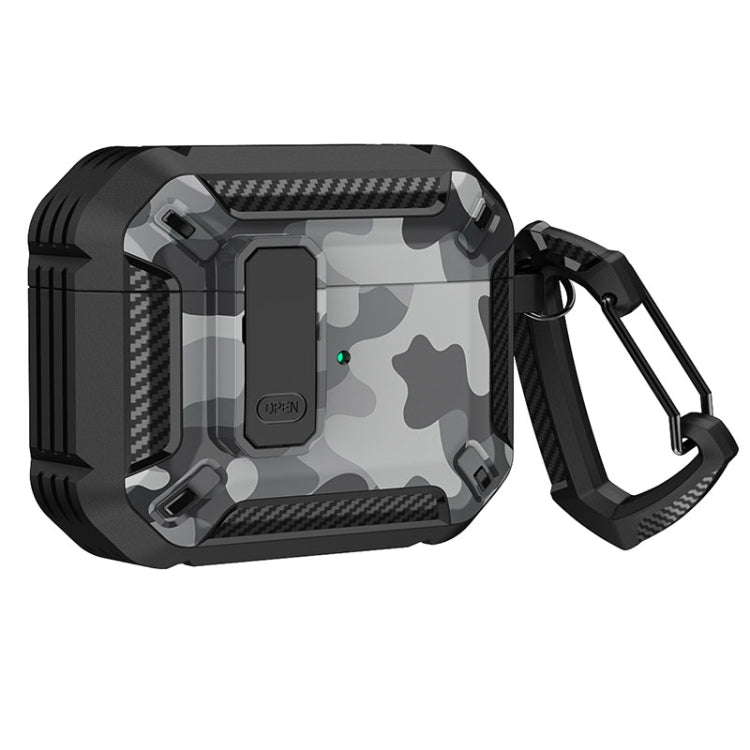 Two-Tone Printed Earphone Case with Switch Lock & Carabiner, For AirPods 1/2, For AirPods Pro, For AirPods 3
