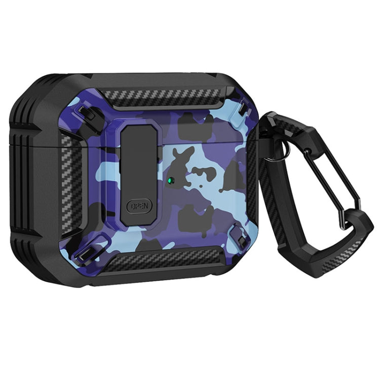 Two-Tone Printed Earphone Case with Switch Lock & Carabiner, For AirPods 1/2, For AirPods Pro, For AirPods 3