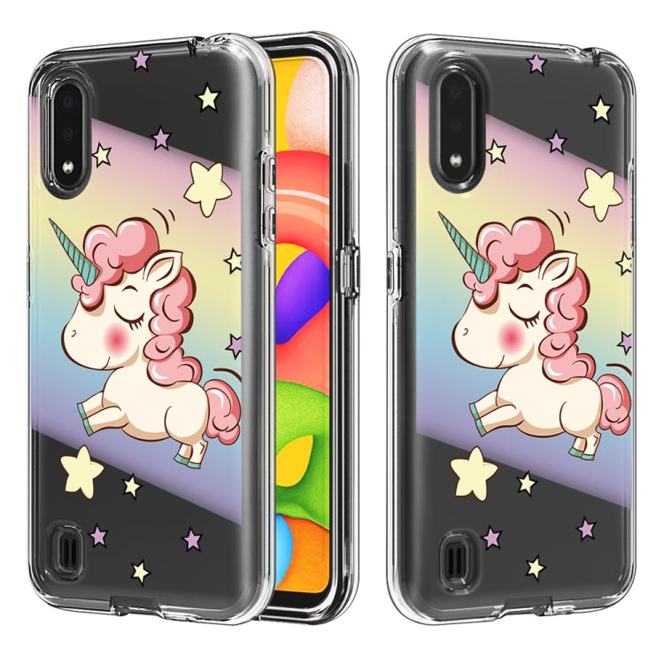 2 In 1 PC + TPU Card Pattern Transparent Protective Case, For Galaxy A01, For Galaxy A21, For Galaxy S20, For Galaxy S20+