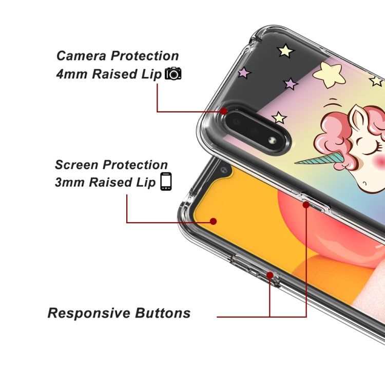 2 In 1 PC + TPU Card Pattern Transparent Protective Case, For Galaxy A01, For Galaxy A21, For Galaxy S20, For Galaxy S20+