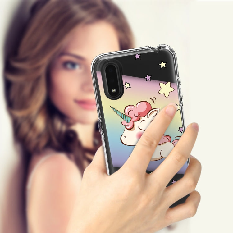 2 In 1 PC + TPU Card Pattern Transparent Protective Case, For Galaxy A01, For Galaxy A21, For Galaxy S20, For Galaxy S20+