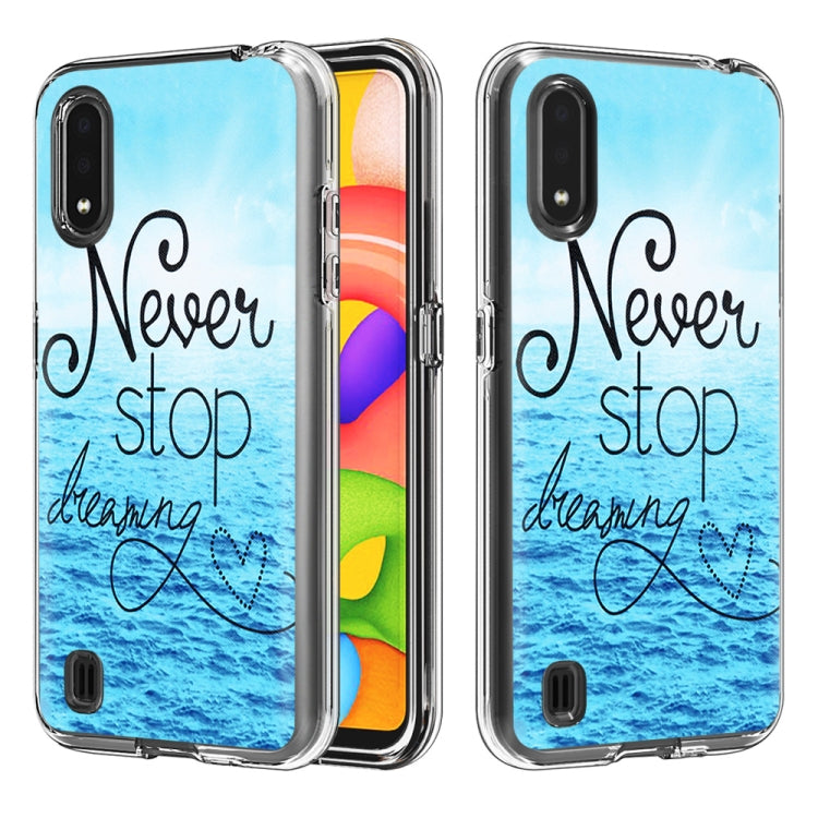 2 In 1 PC + TPU Card Pattern Transparent Protective Case, For Galaxy A01, For Galaxy A21, For Galaxy S20, For Galaxy S20+