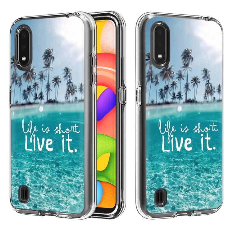 2 In 1 PC + TPU Card Pattern Transparent Protective Case, For Galaxy A01, For Galaxy A21, For Galaxy S20, For Galaxy S20+