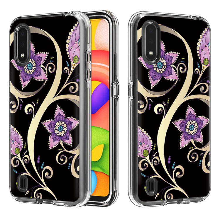 2 In 1 PC + TPU Card Pattern Transparent Protective Case, For Galaxy A01, For Galaxy A21, For Galaxy S20, For Galaxy S20+