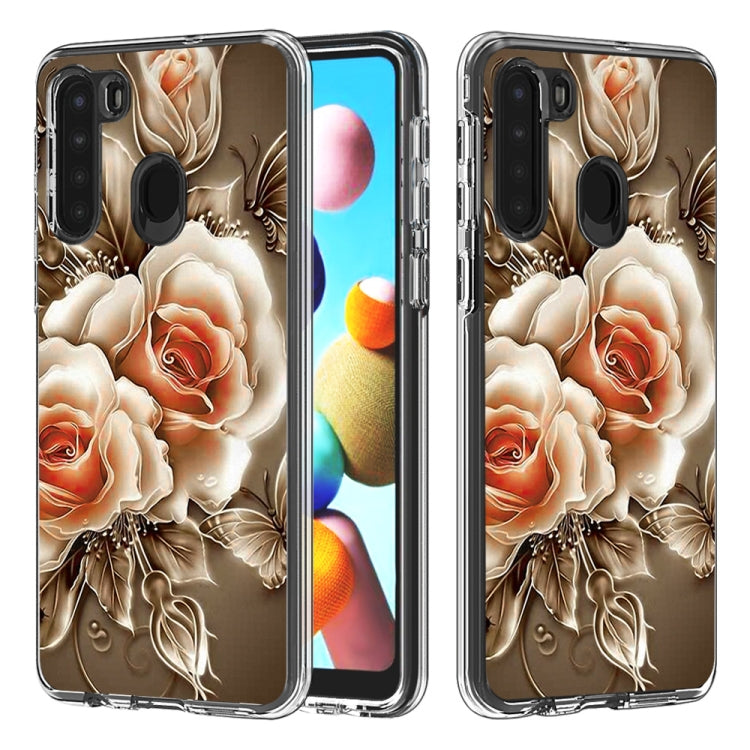 2 In 1 PC + TPU Card Pattern Transparent Protective Case, For Galaxy A01, For Galaxy A21, For Galaxy S20, For Galaxy S20+