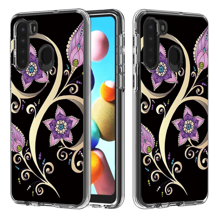 2 In 1 PC + TPU Card Pattern Transparent Protective Case, For Galaxy A01, For Galaxy A21, For Galaxy S20, For Galaxy S20+