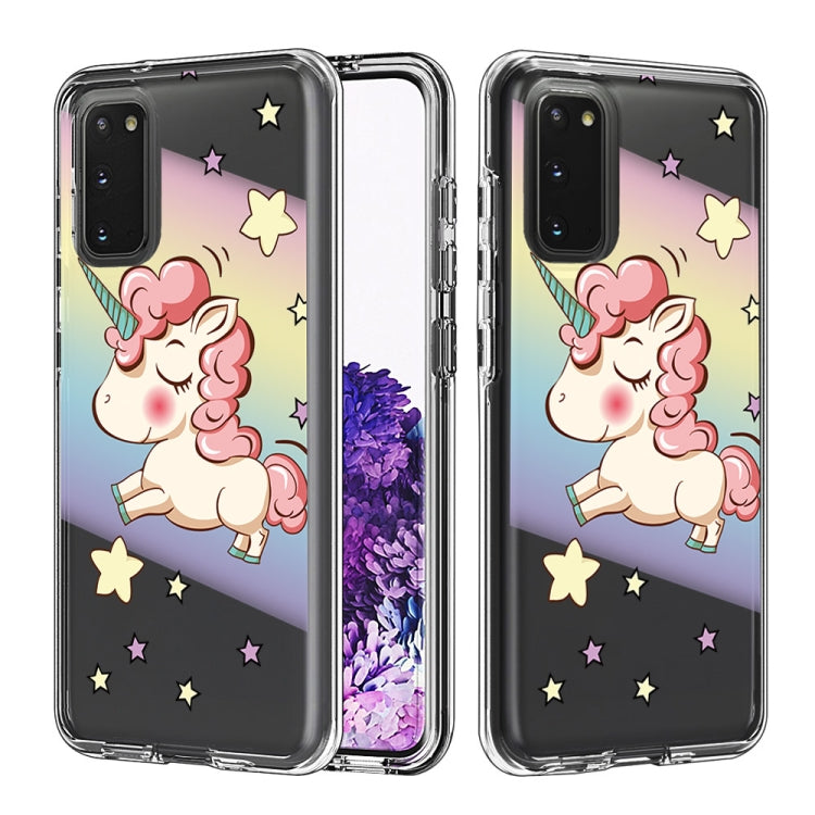 2 In 1 PC + TPU Card Pattern Transparent Protective Case, For Galaxy A01, For Galaxy A21, For Galaxy S20, For Galaxy S20+