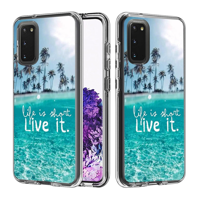 2 In 1 PC + TPU Card Pattern Transparent Protective Case, For Galaxy A01, For Galaxy A21, For Galaxy S20, For Galaxy S20+