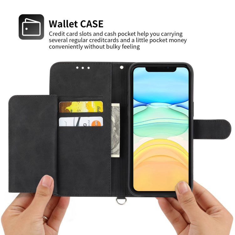 Skin-feel Flowers Embossed Wallet Leather Phone Case