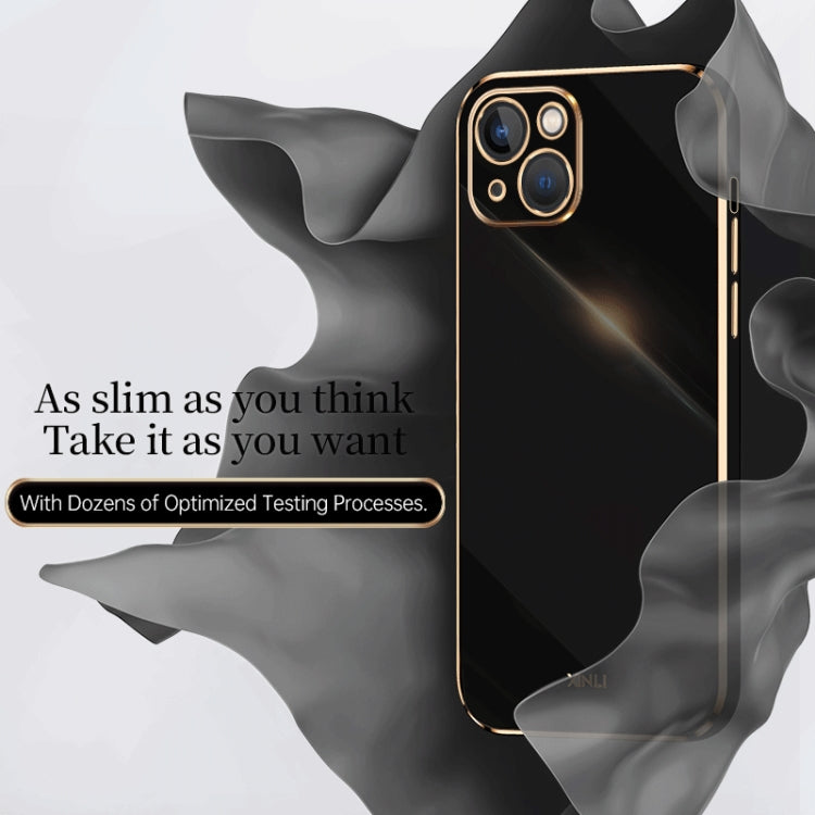 XINLI Straight Edge 6D Electroplate TPU Phone Case, For iPhone 14, For iPhone 14 Plus, For iPhone 14 Pro, For iPhone 14 Pro Max, For iPhone 13, For iPhone 13 mini