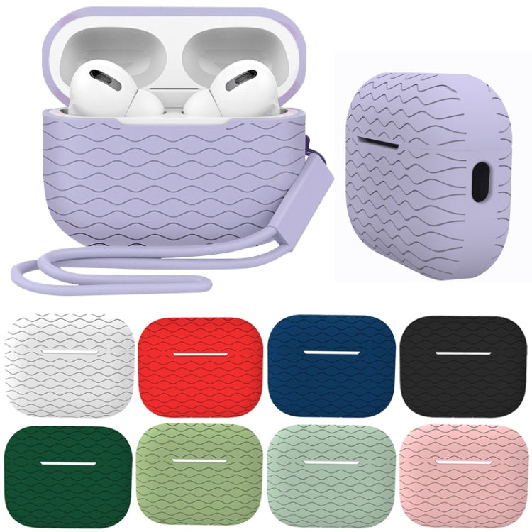 Wave Pattern Silicone Earphone Case, For AirPods Pro 2