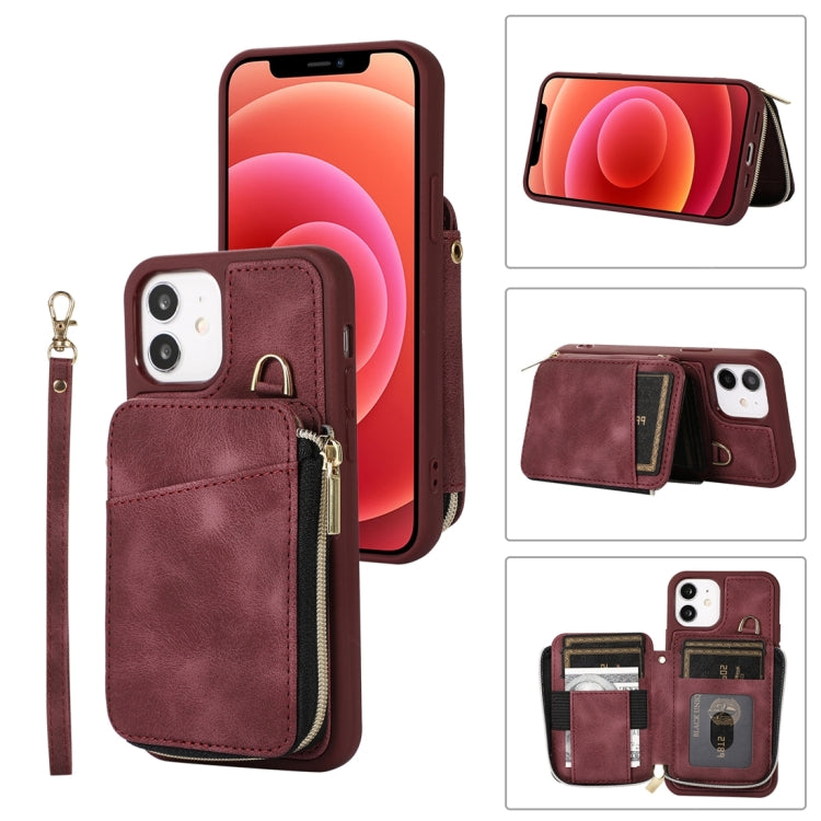 Zipper Card Bag Back Cover Phone Case, For iPhone 14, For iPhone 14 Plus, For iPhone 14 Pro, For iPhone 14 Pro Max, For iPhone 13, For iPhone 13 Pro, For iPhone 13 Pro Max, For iPhone 12